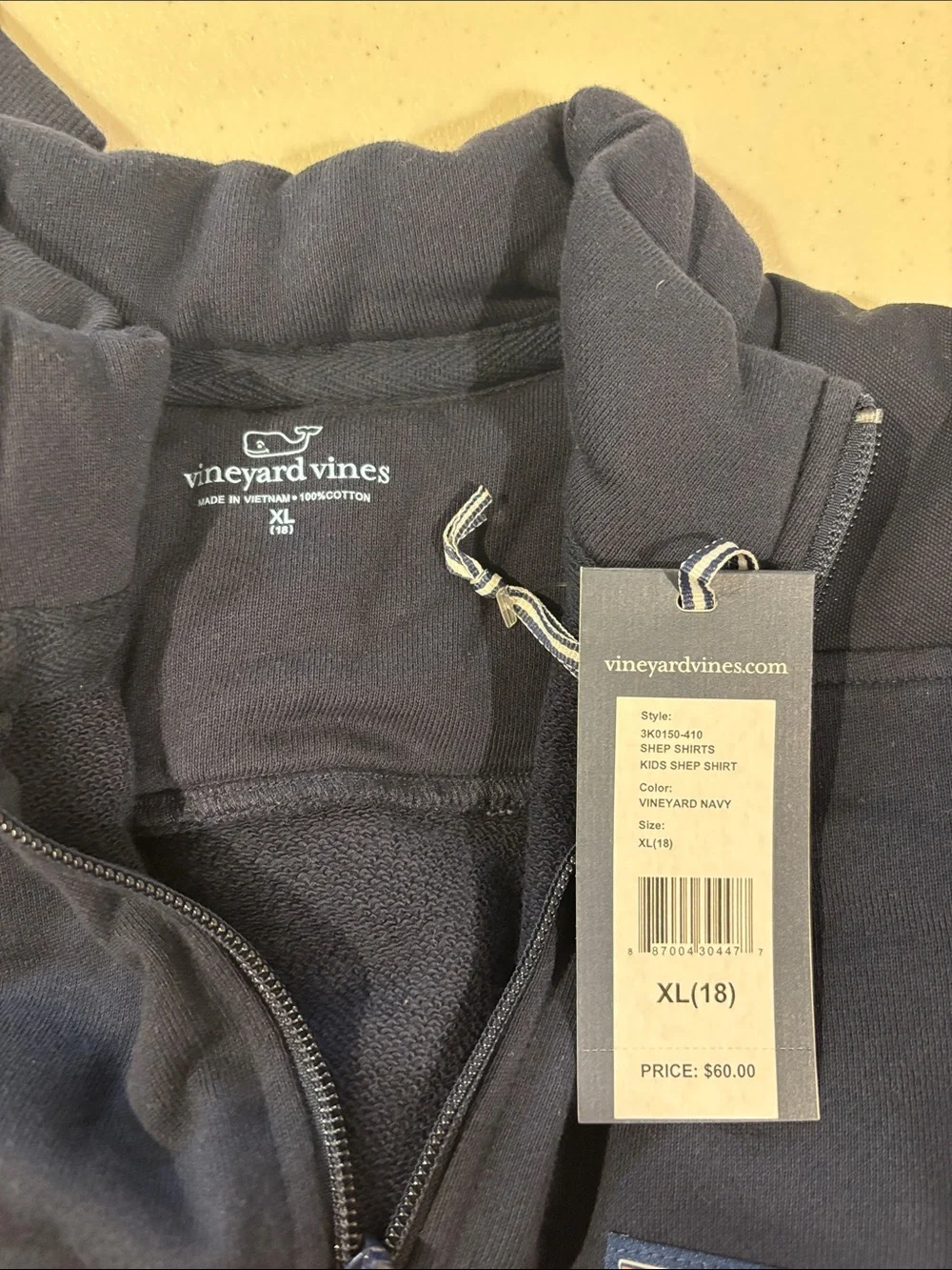 Vineyard Vines Kid’s Navy Quarter-Zip Pullover